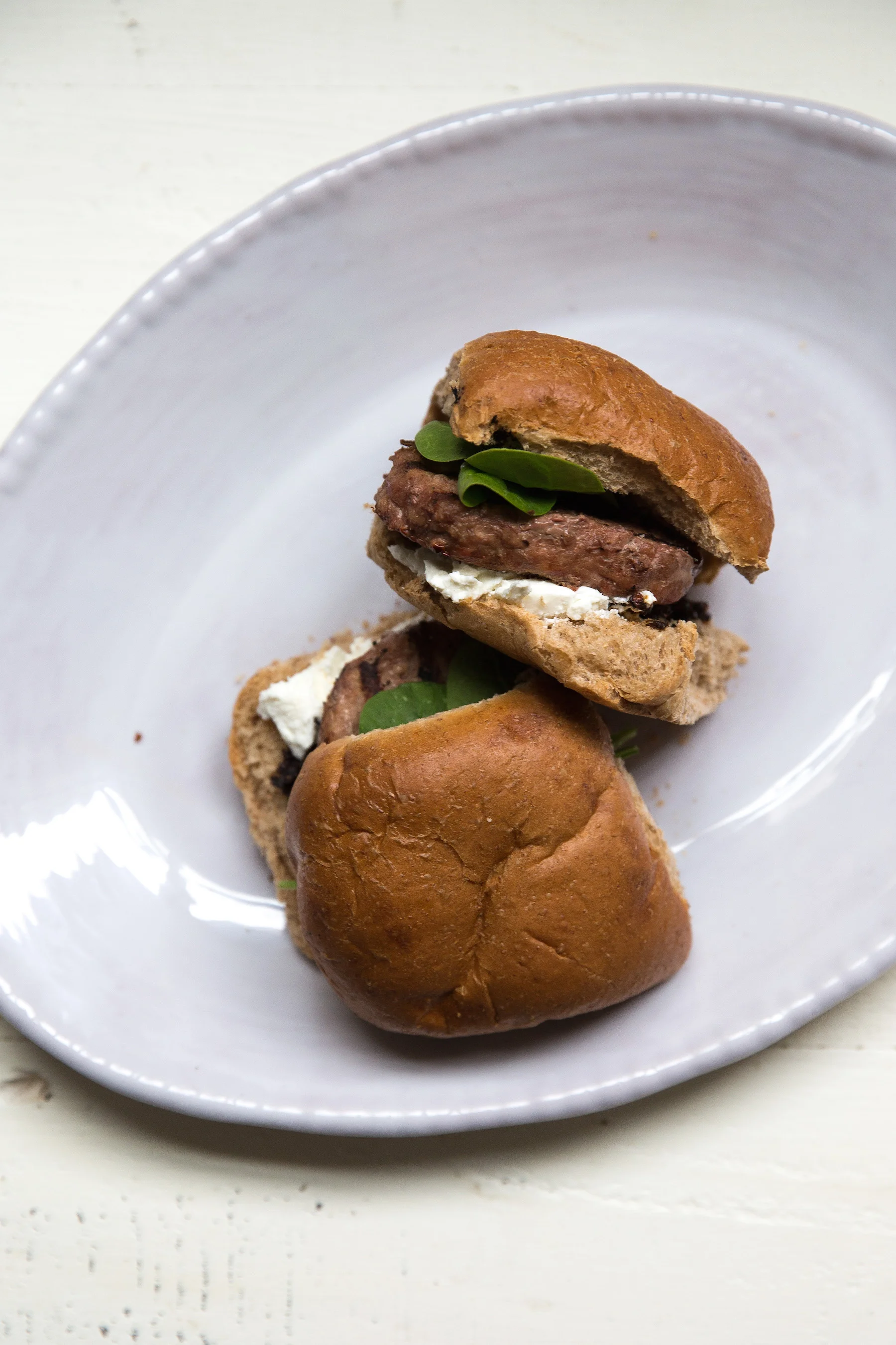 Grilled Turkey Burgers with Sun-Dried Tomato Spread and Goat Cheese