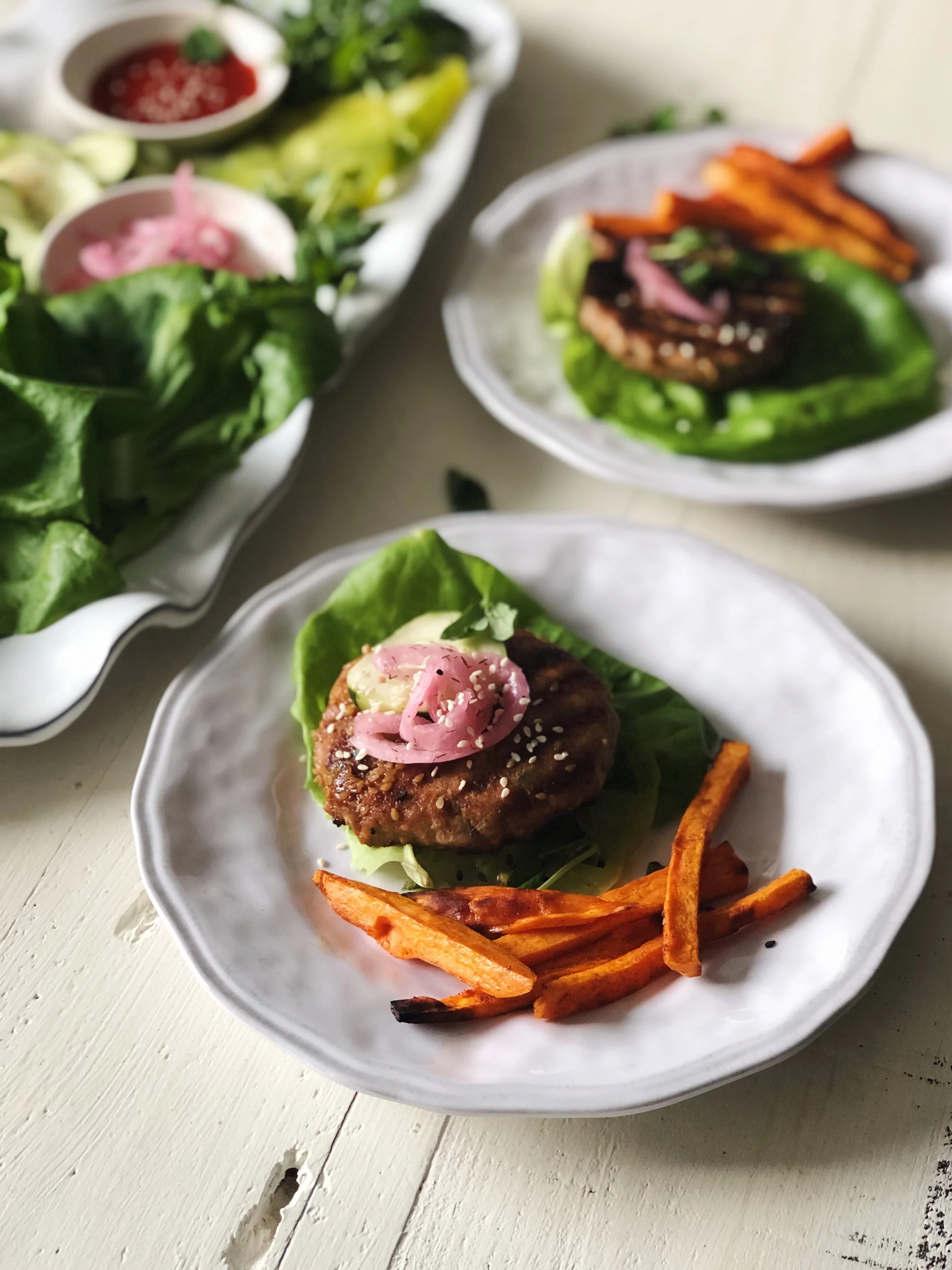 Thai Turkey Burger Lettuce Wraps