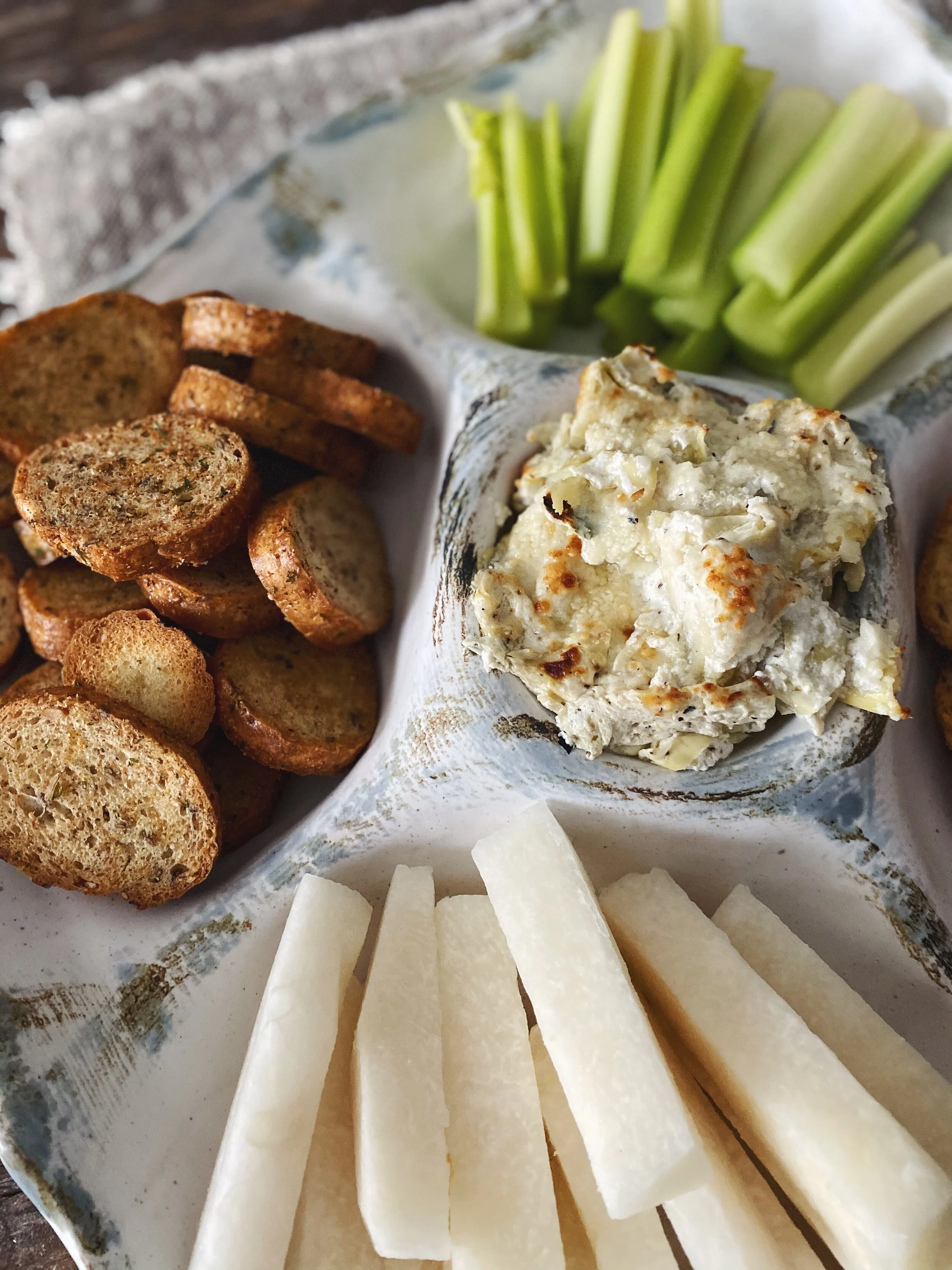 Healthy Artichoke Dip — Caramelized