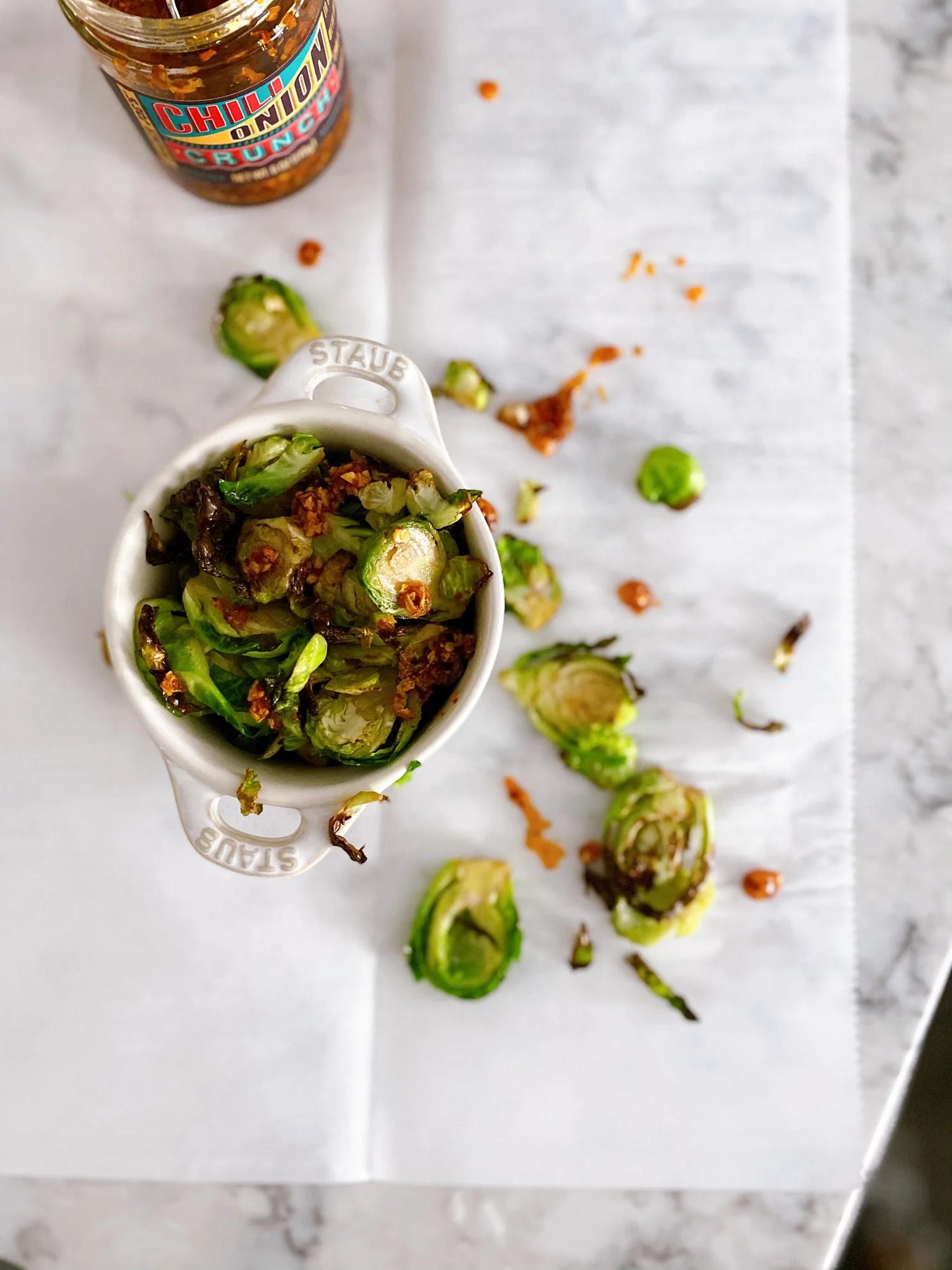 FiveMinute Air Fryer Crispy Brussels Sprouts with Trader Joe's Chili