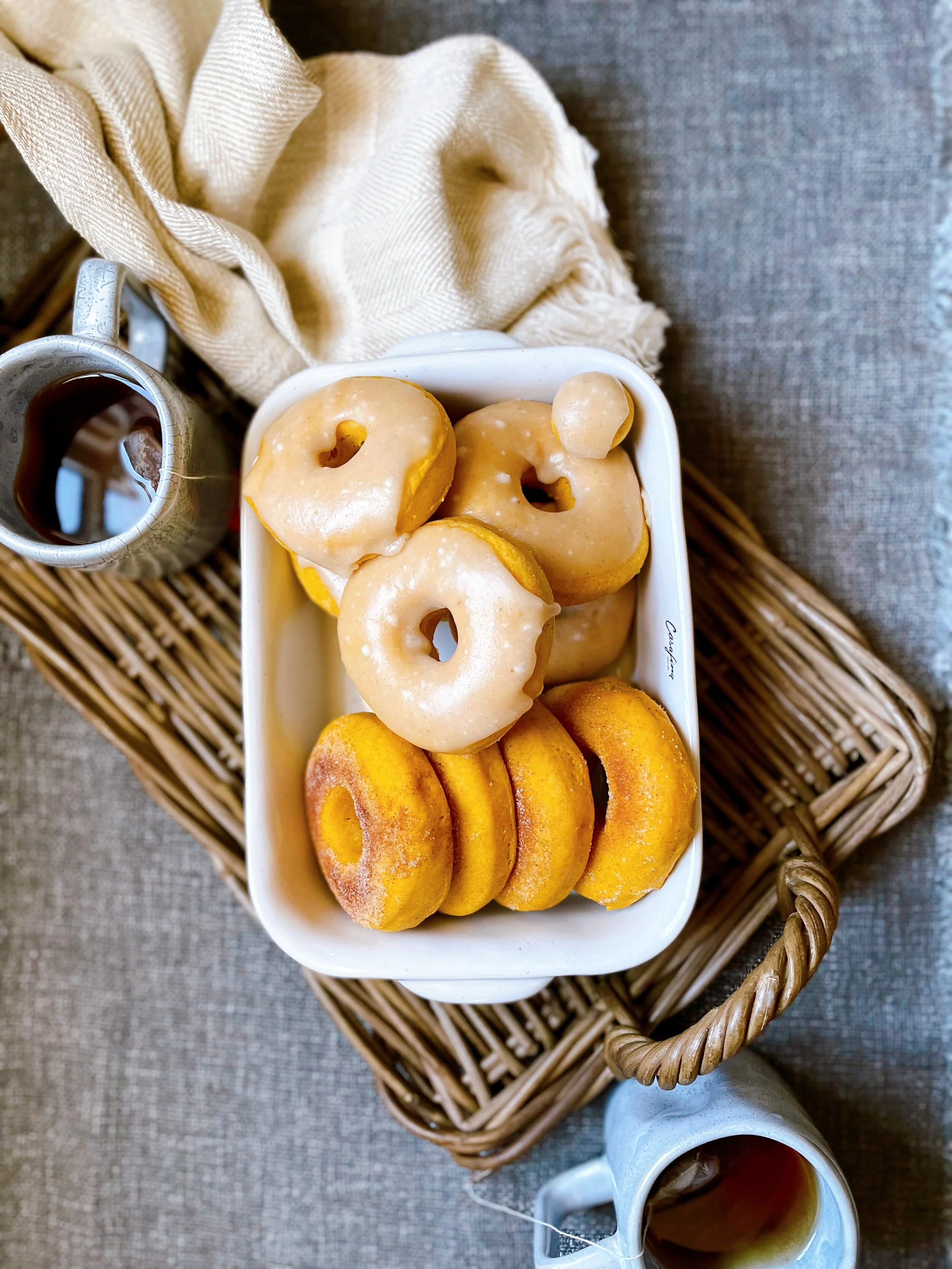 Pumpkin Spice Glazed Donuts (Baked or Air Fryer Version)