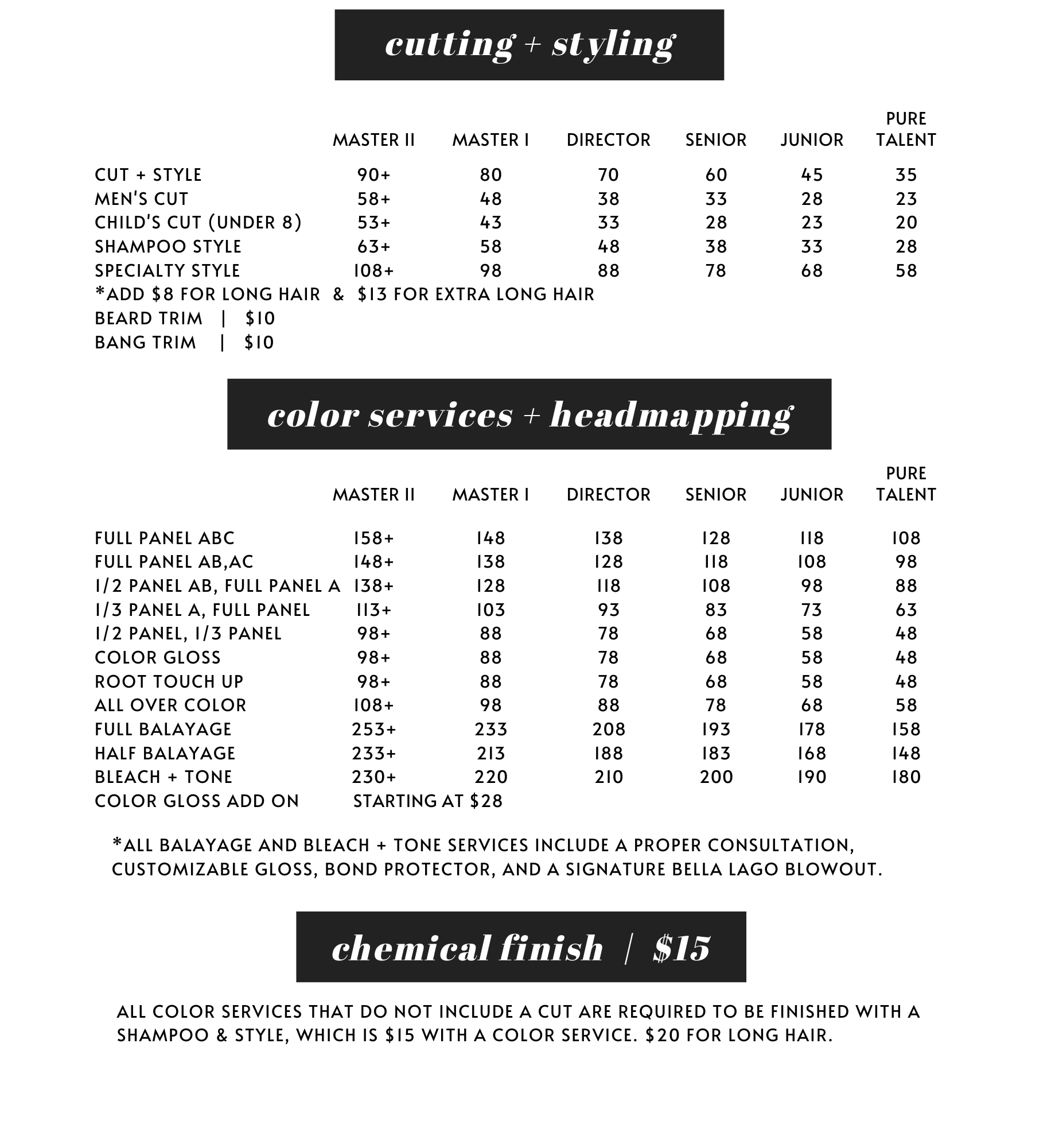 CUT + COLOR — Bella Lago Salon & Spa