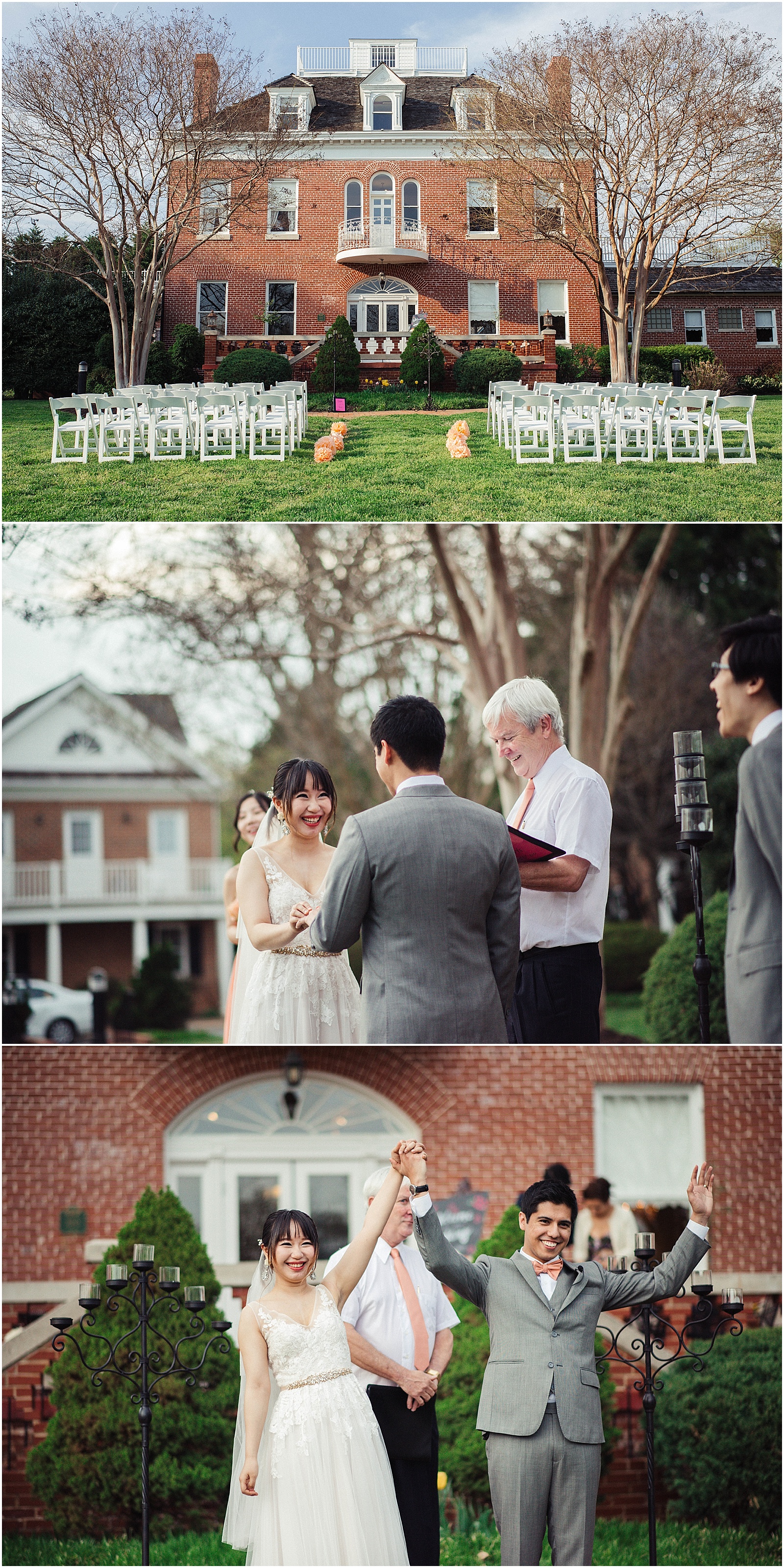 civil ceremony outdoors in the spring 