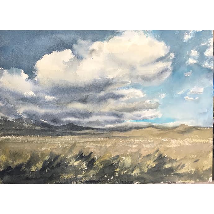 high desert clouds. watercolor on arches paper. 5/2018
