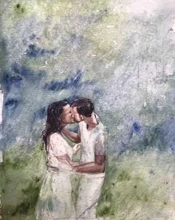 “Not there yet.” Watercolor. 2017