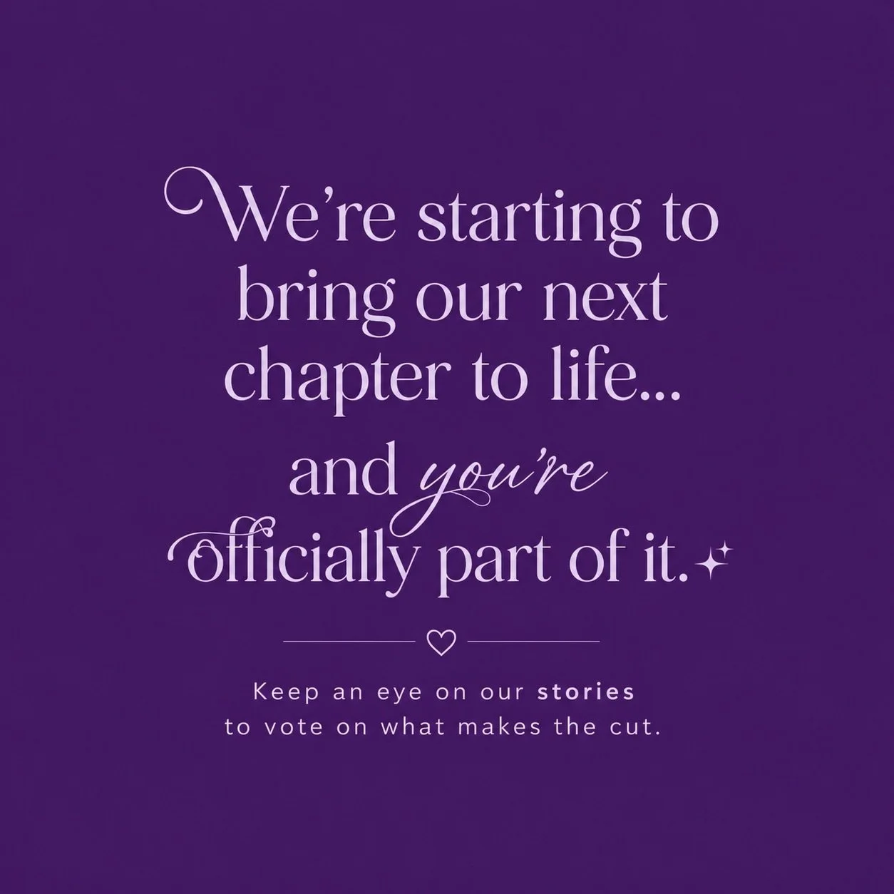 The next chapter doesn&rsquo;t get built without you&hellip; ✨

Over the next week or two, keep checking in on our stories. We&rsquo;re playing this or that and dropping voting polls on everything.
Furniture, finishes, details&hellip; all of it.

You