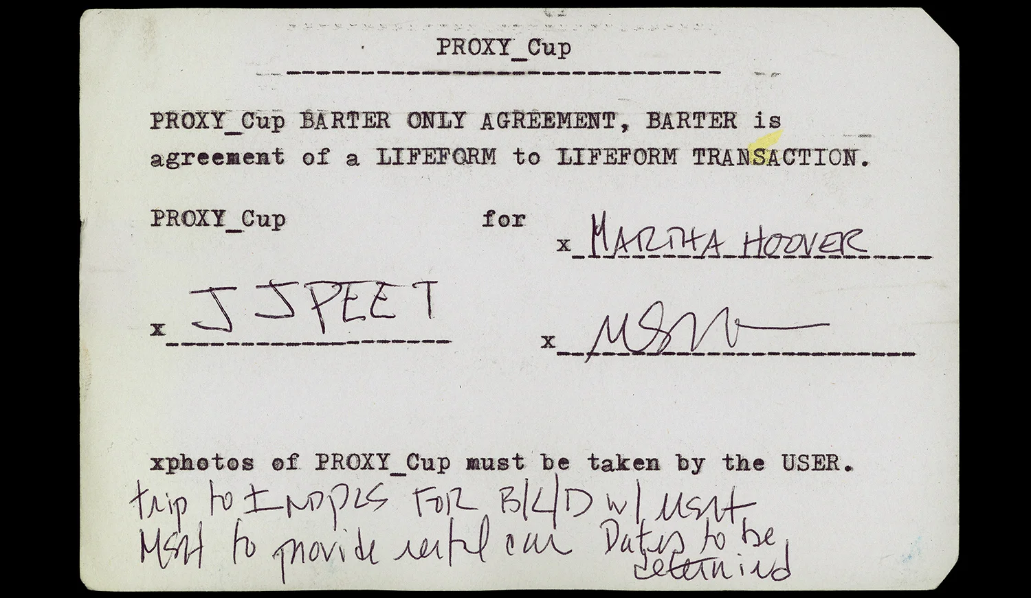 PENDING BARTER (Martha).