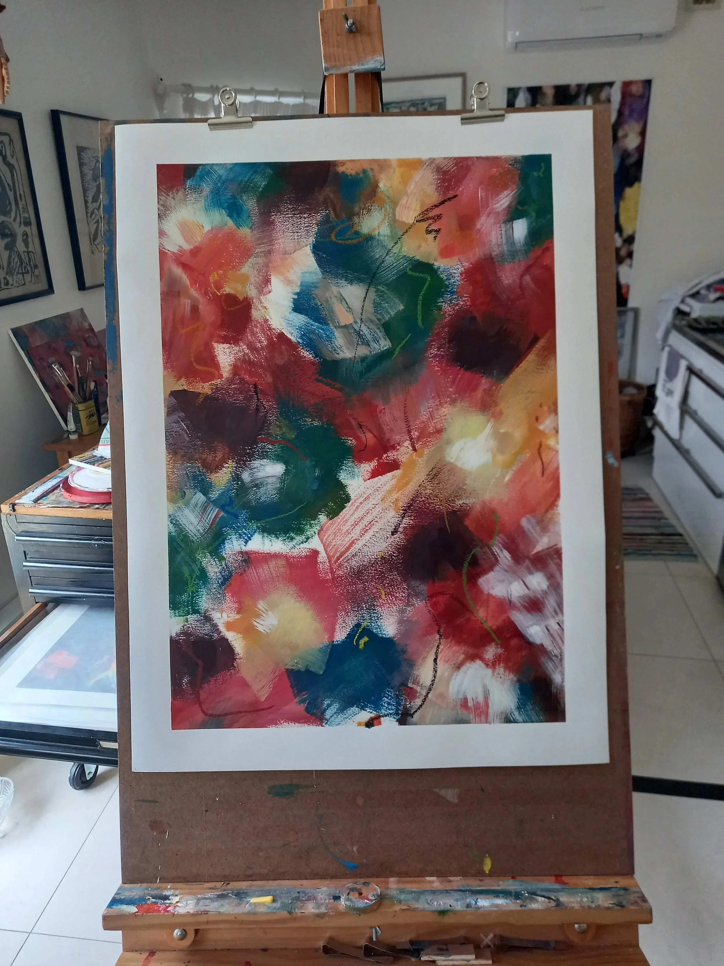 “Untitled”, 2025, Acrylic and Oil Pastels on Paper, 765mm x 560mm