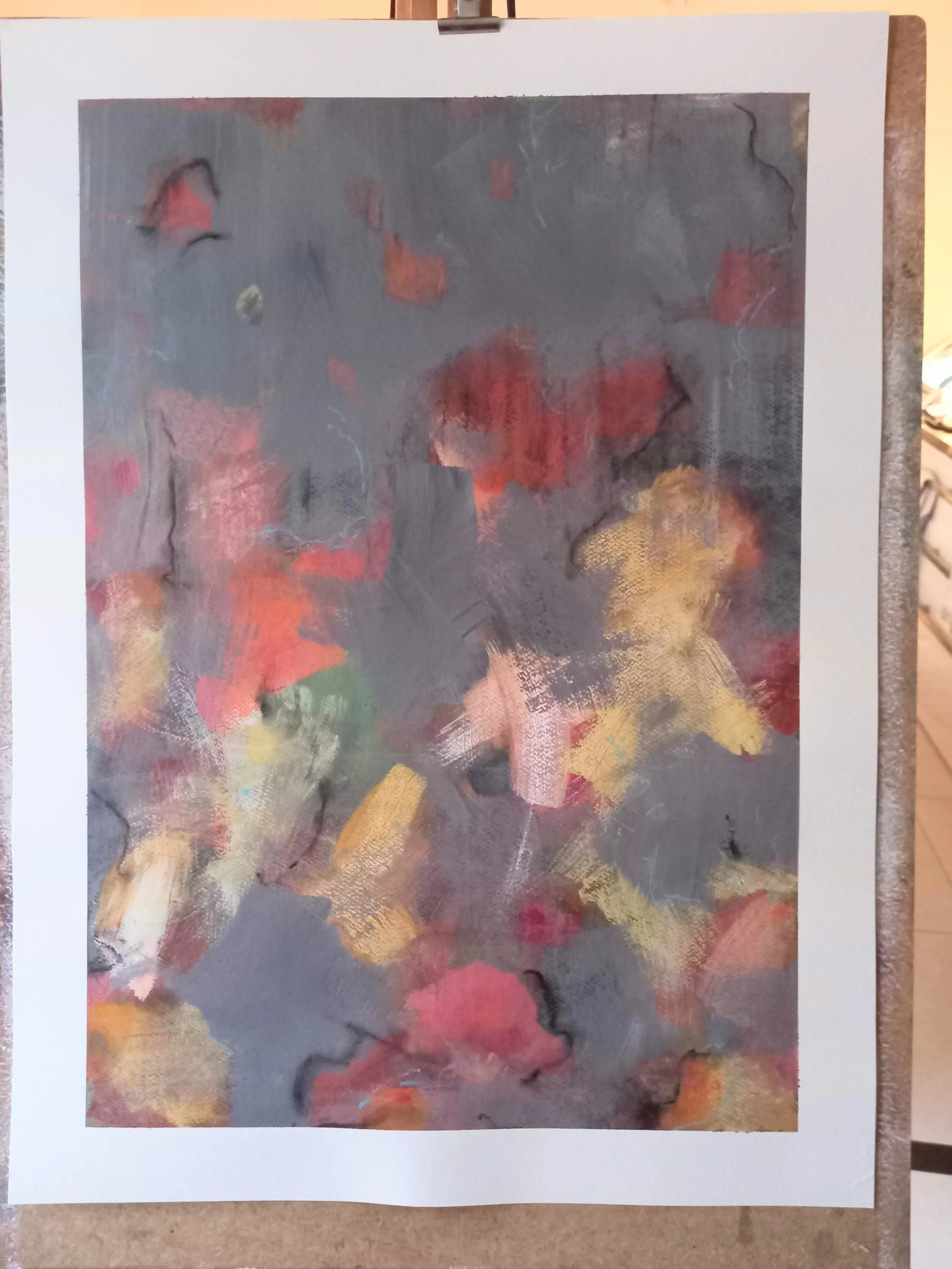  “Autumn in Devonport”, 2025, Acrylic and Oil Pastels on Paper, 765mm x 560mm 