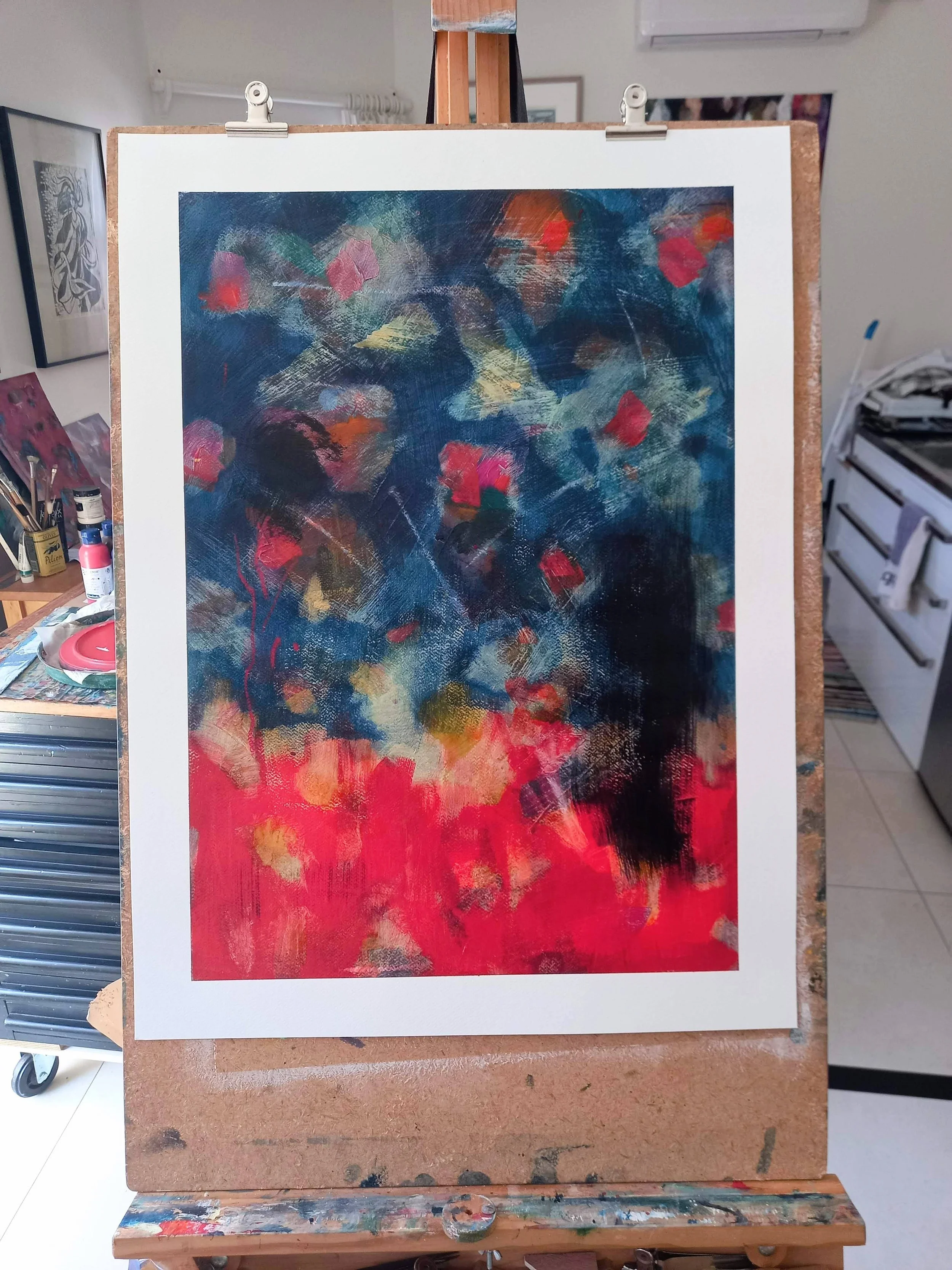    “For Jonnie”  , 2025, Acrylic and Oil Pastels on Paper, 765mm x 560mm 