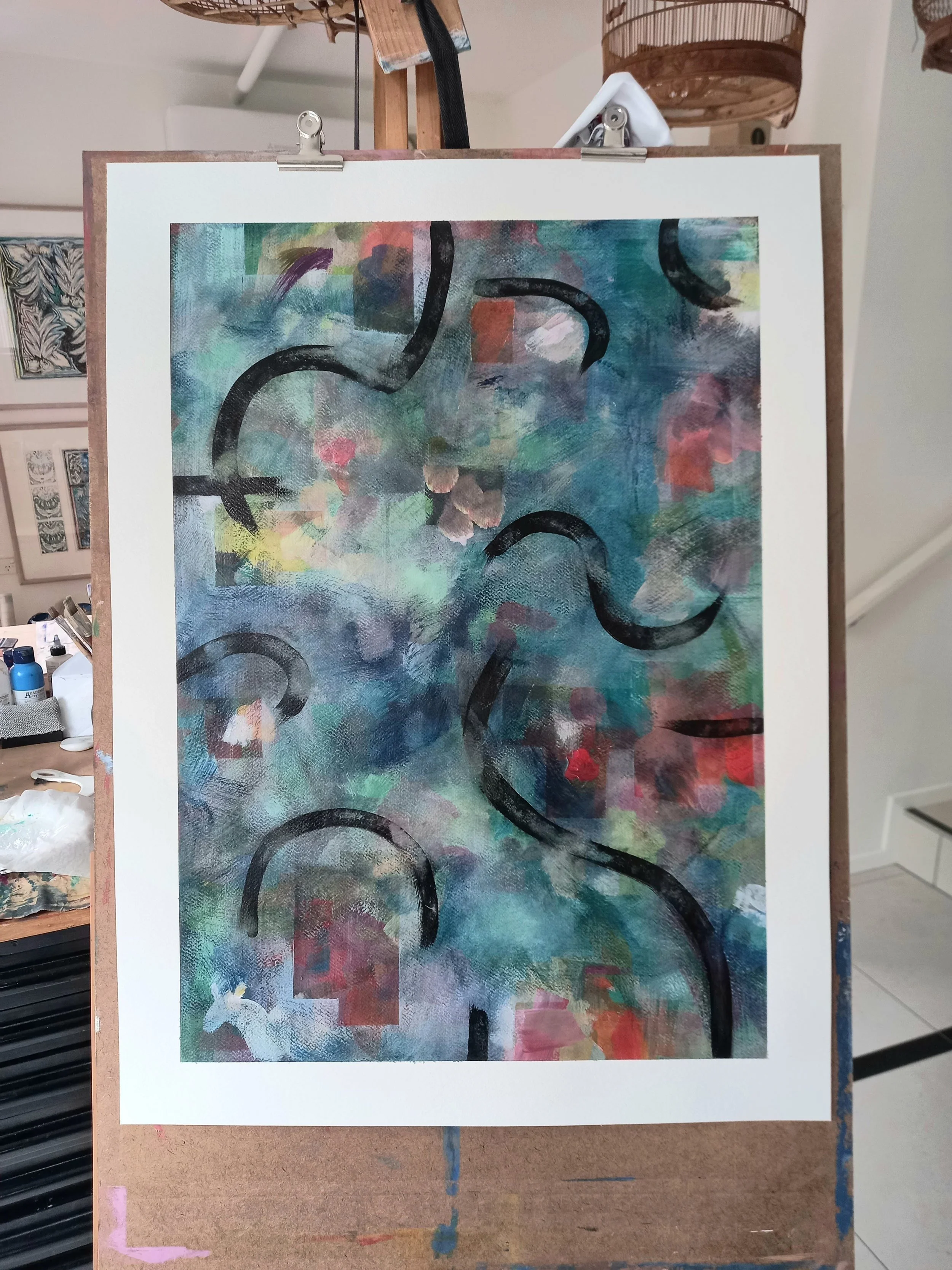    “Untitled”  , 2025, Acrylics and Oil Pastels, 765mm x 560mm 