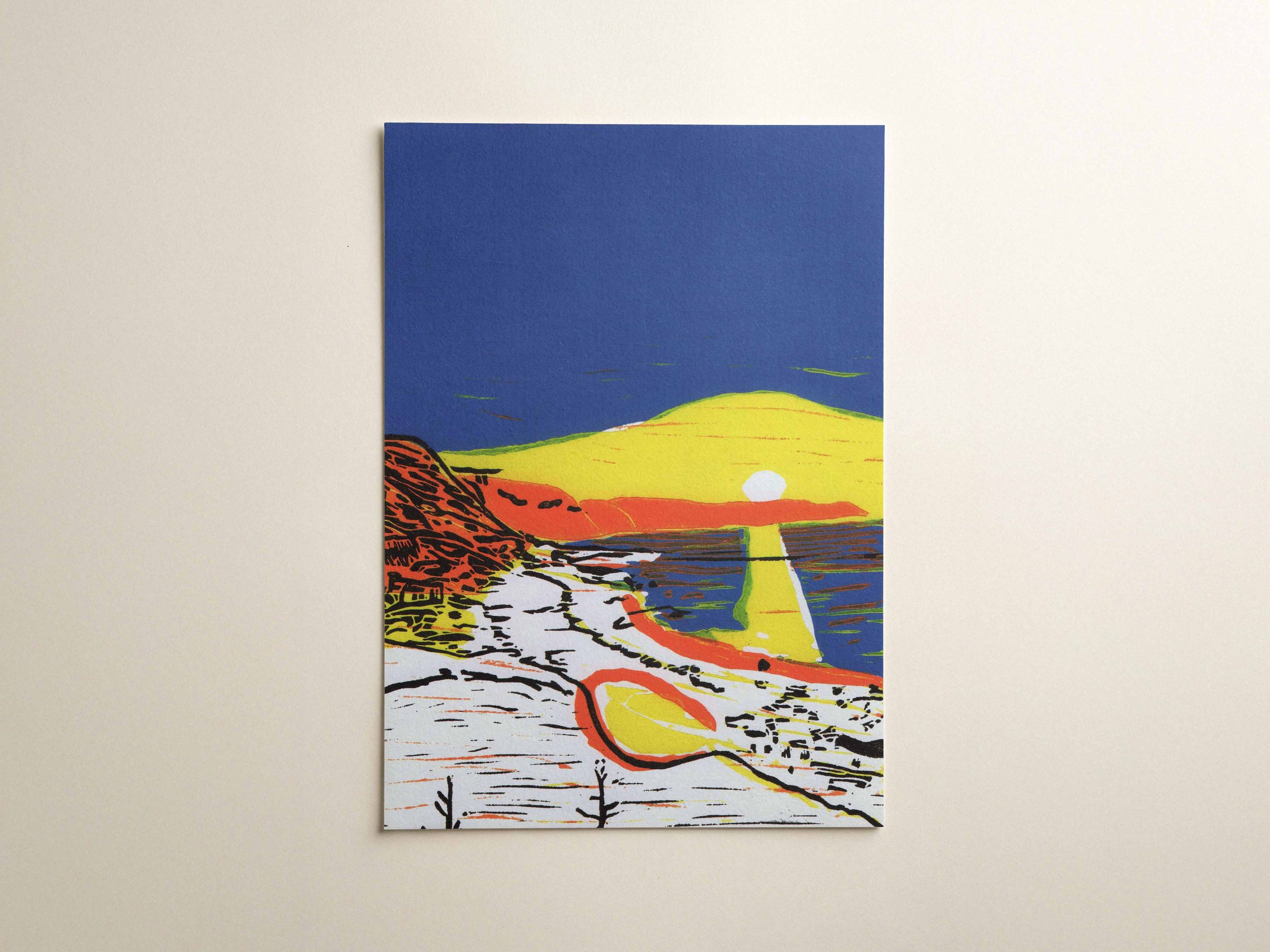 Golden Light Lino Print (A5)