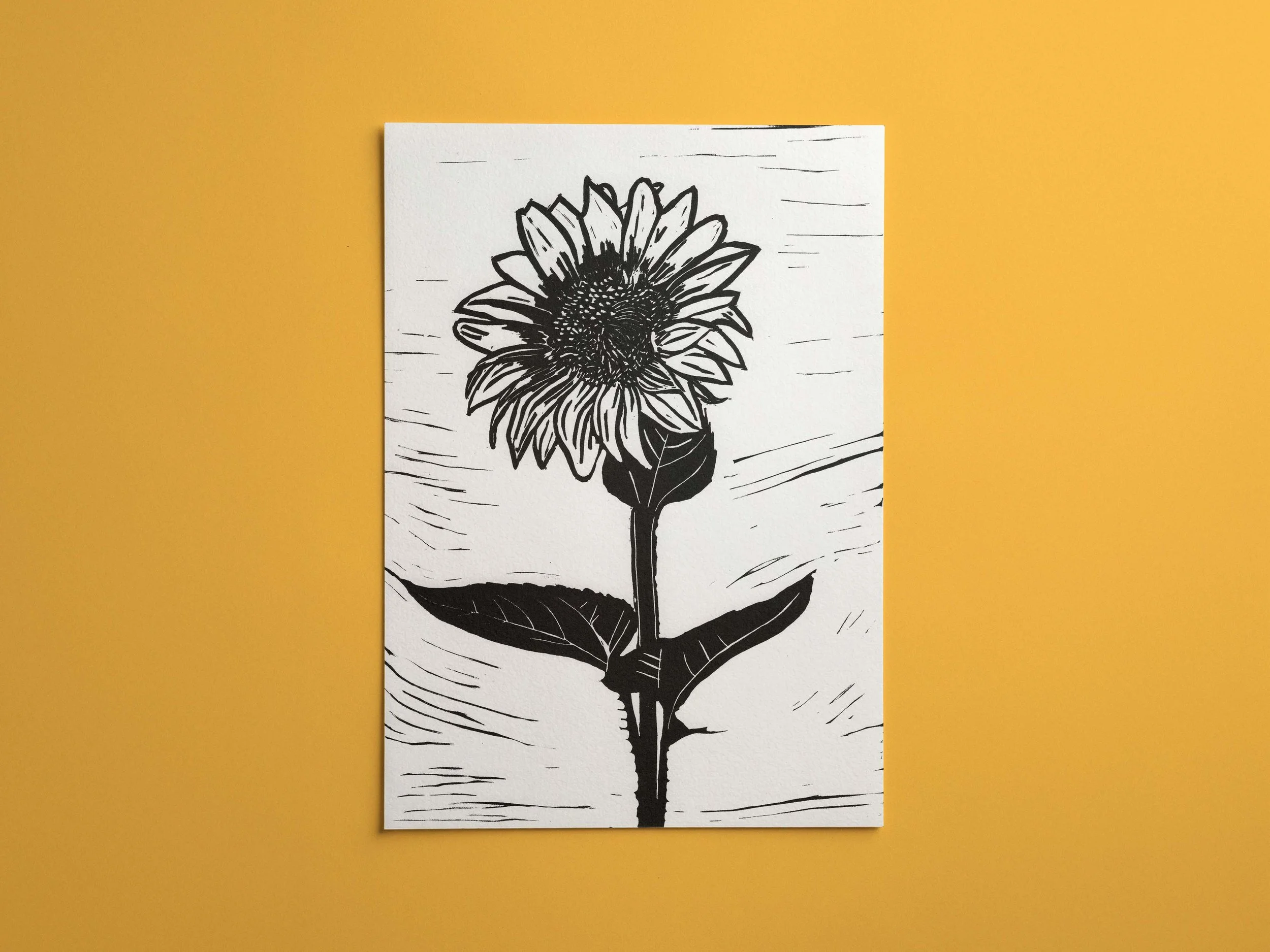 Sunflower Lino Print (A4)