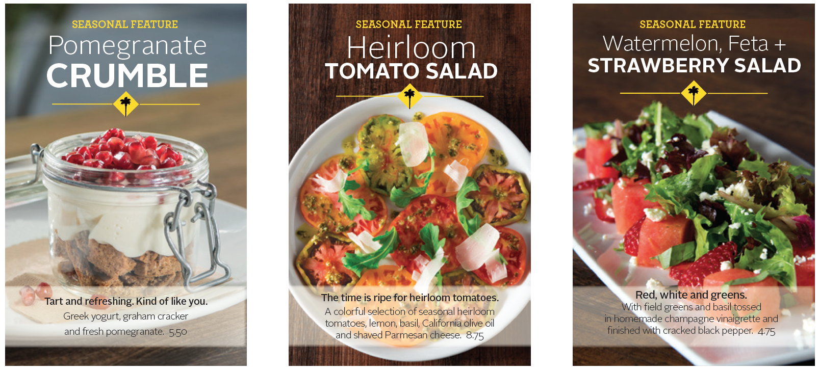 Seasonal Item Table Tents