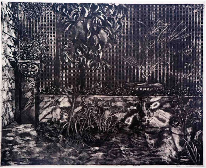 Shadow facade, enclosed garden