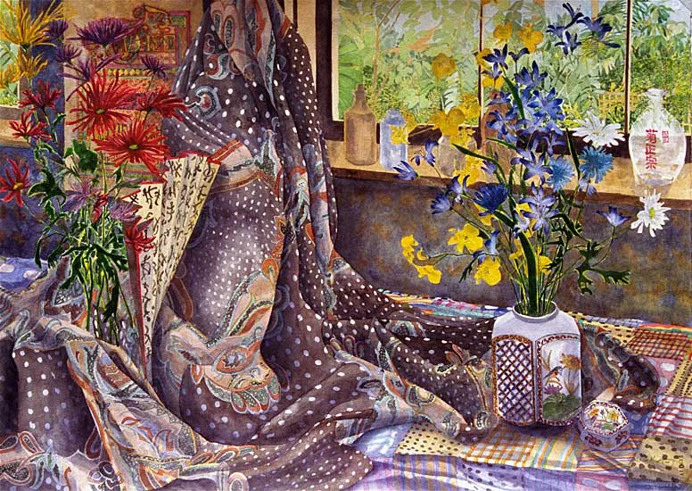 Still Life with Polka Dot Material