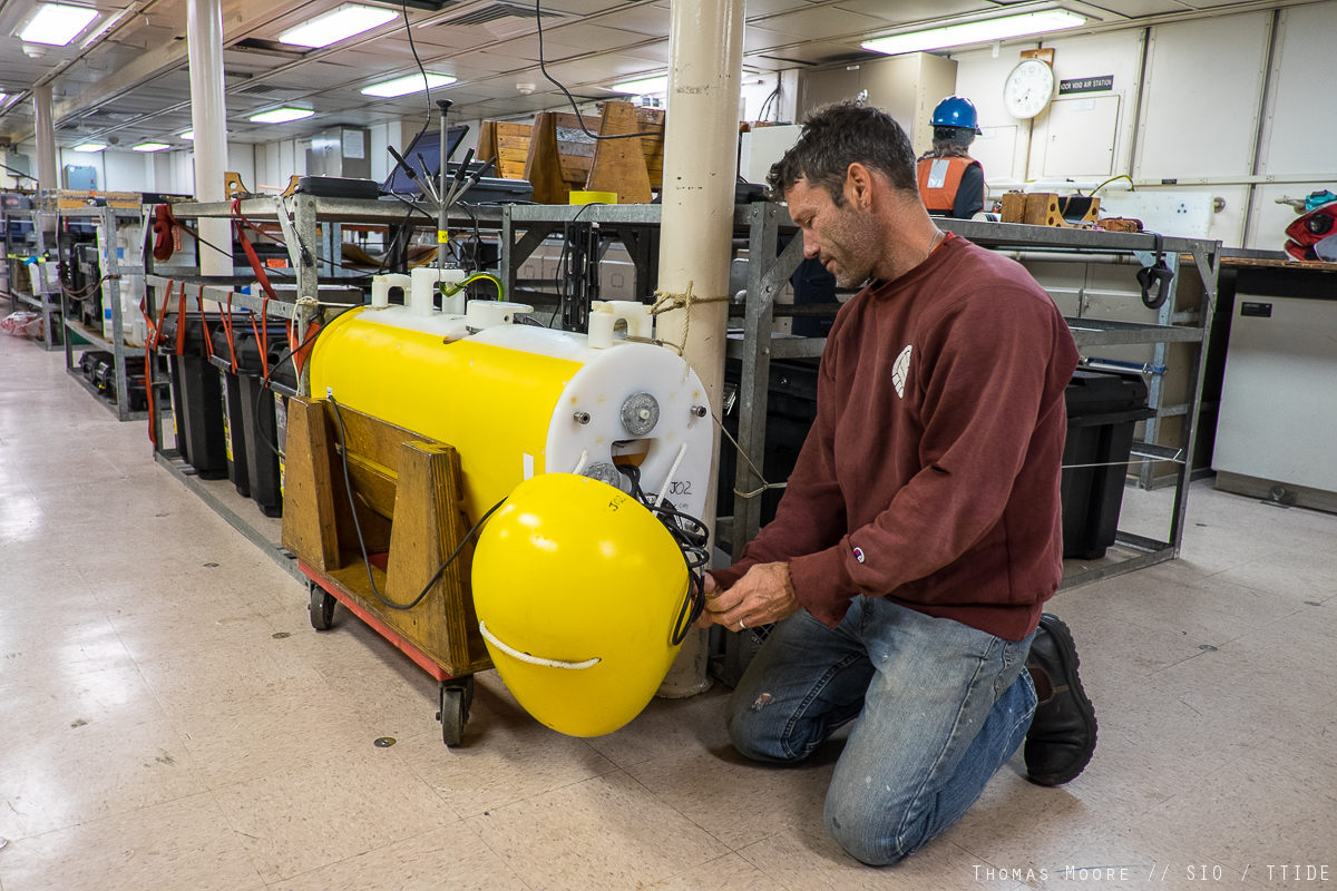 Prof. Matthew Alford works on a MP back in the ship’s lab. Photo: Thomas Moore