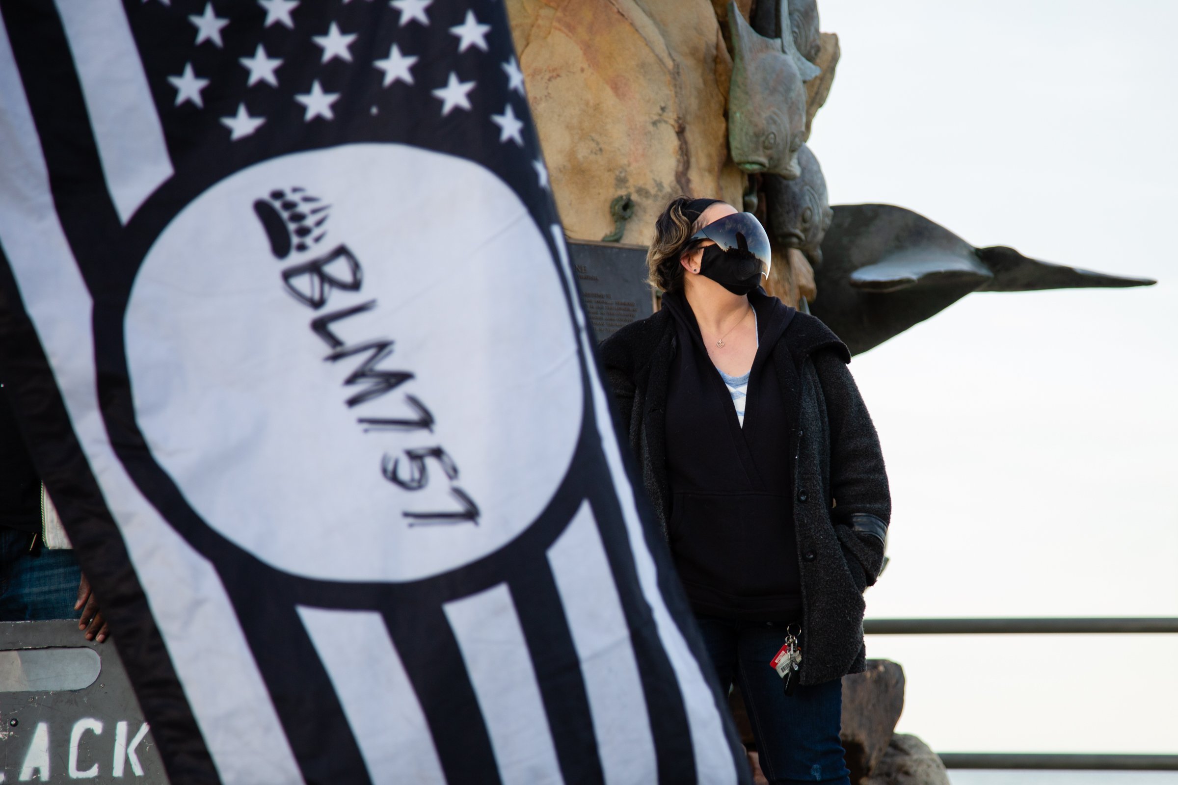 Protester at BLM757 Protest, VA Beach, 2021