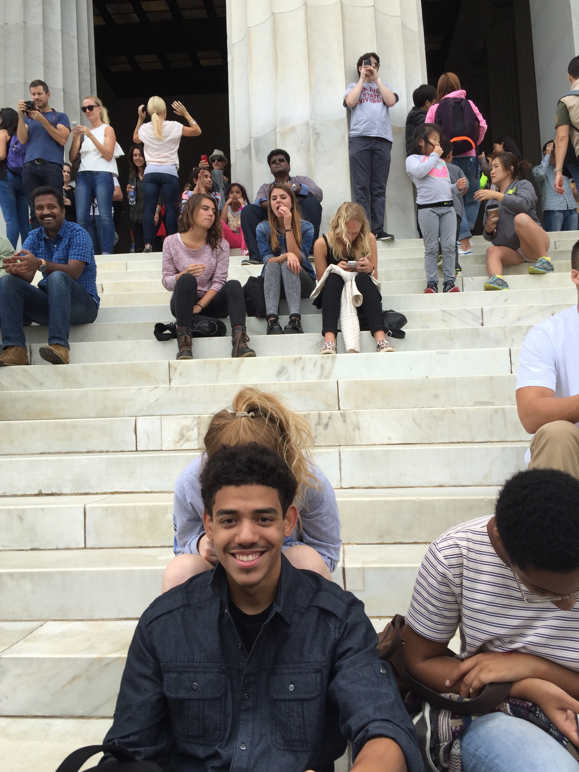 Shawn at the Lincoln memorial in D.C.