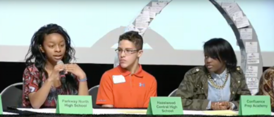 Khaila Jones, a student leader from Parkway School District, discusses her vision for a new St. Louis community marked by equity and inclusion. 