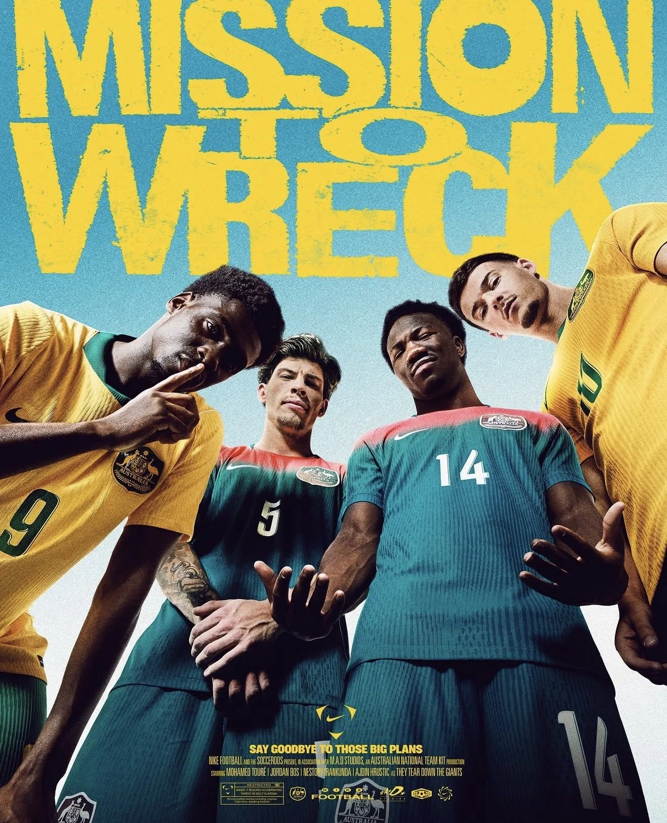Nike Socceroos Kit Drop |
Hair Grace Martin |
Athletes: Mohamed Toure, Jordan Bos, Nestory Irankunda, Ajdin Hrustic