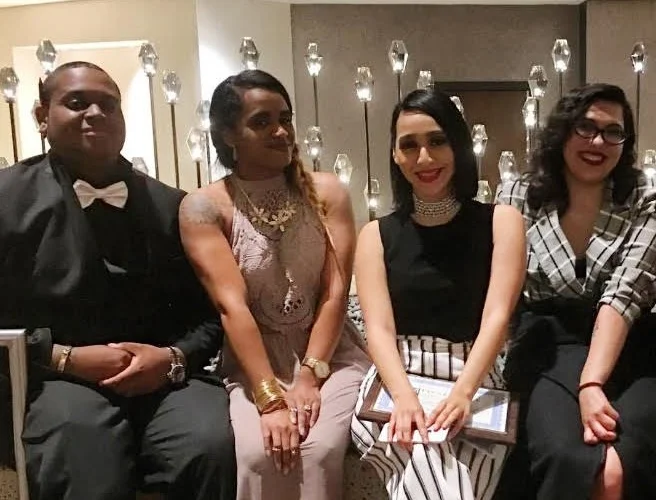 Terrel Emerson, Karla Enriquez, Briana Hicks and Bianca Martinez represented Talon Marks at a state journalism contest last week.