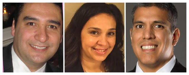 (From left to right) Jorge A. Triado, Irene Salazar, and Diego De Lama are all in the running to win selection to the vacant seat on the Norwalk=La Mirada Unified School District Board of Education.
