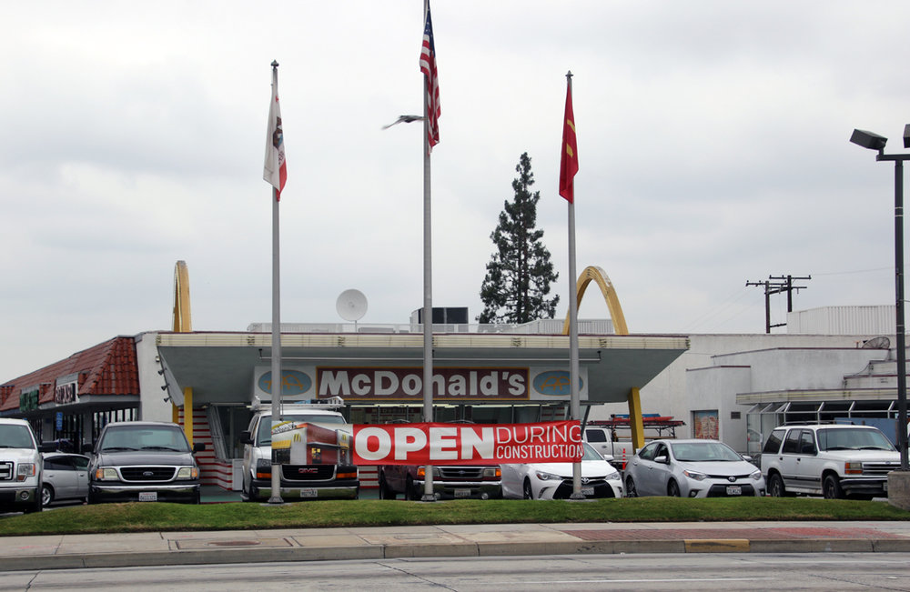 The historic McDonald's in Downey is adding a drive-thru to better compete with other restaurants. Photo | Alex Dominguez