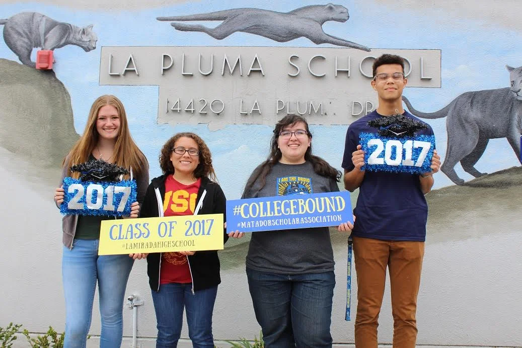 La Mirada High School senior graduates visit their former elementary schools to talk about the colleges they will attend in the fall and how they got there during Norwalk-La Mirada Unified’s inaugural Kinder to College event.