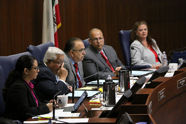 Vice Mayor Leonard Shryock (second from the right) proposed the council pass a short-term resolution to prevent a city shutdown. Photos | city of Norwalk