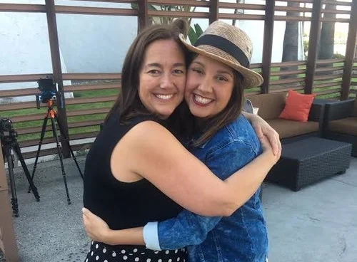 Bianca Farina, right, with original 'Freedom Writers' teacher Erin Gruwell. 