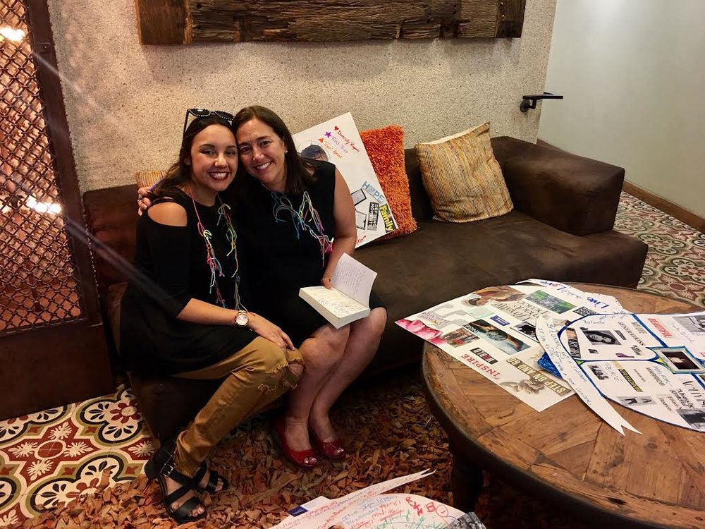 Bianca Farina, left, with 'Freedom Writers' teacher Erin Gruwell. 
