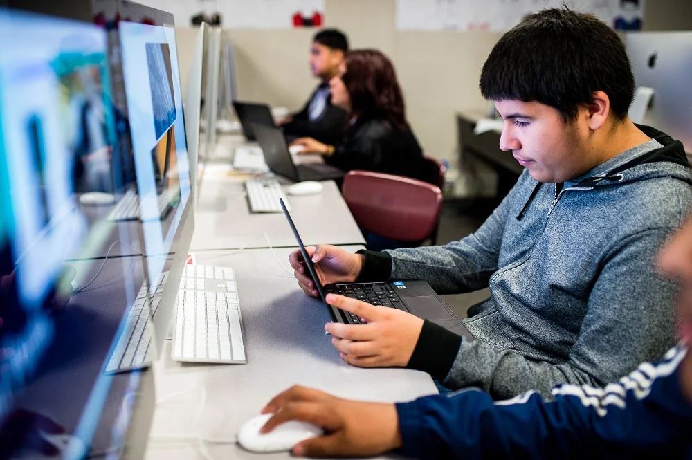 Paramount Unified has purchased new Google Chromebook laptops for all third-graders, sophomores and students of Leona Jackson Middle School this fall through funds from the $106 million Measure I.
