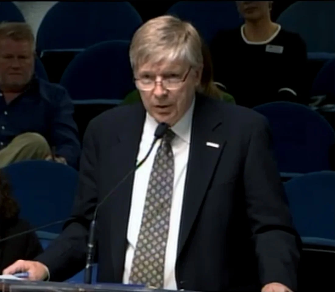 Dean A. Ruffridge of CR&R addresses the council. Screen grab of online footage of Friday's meeting. 