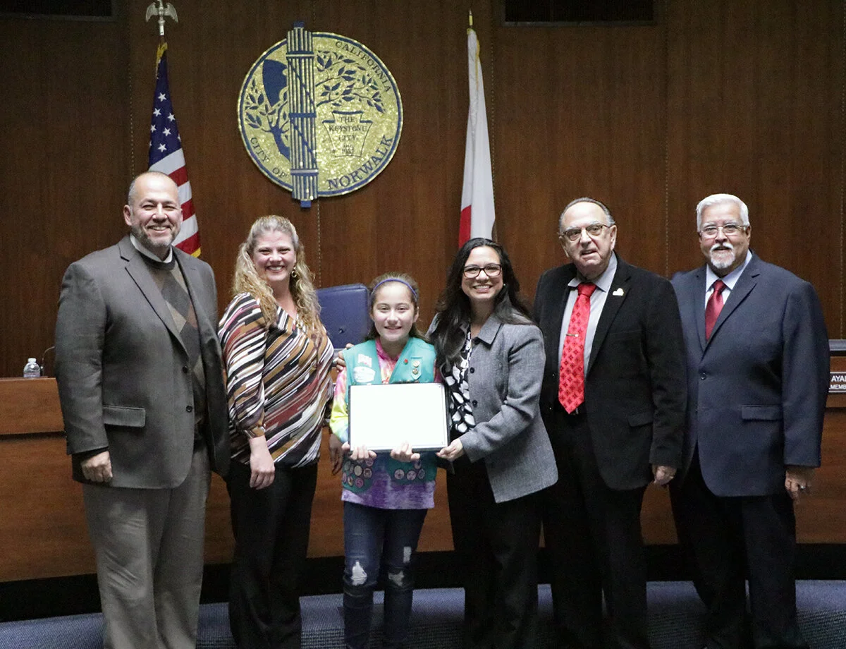 Junior Girl Scout recognized for holiday charity