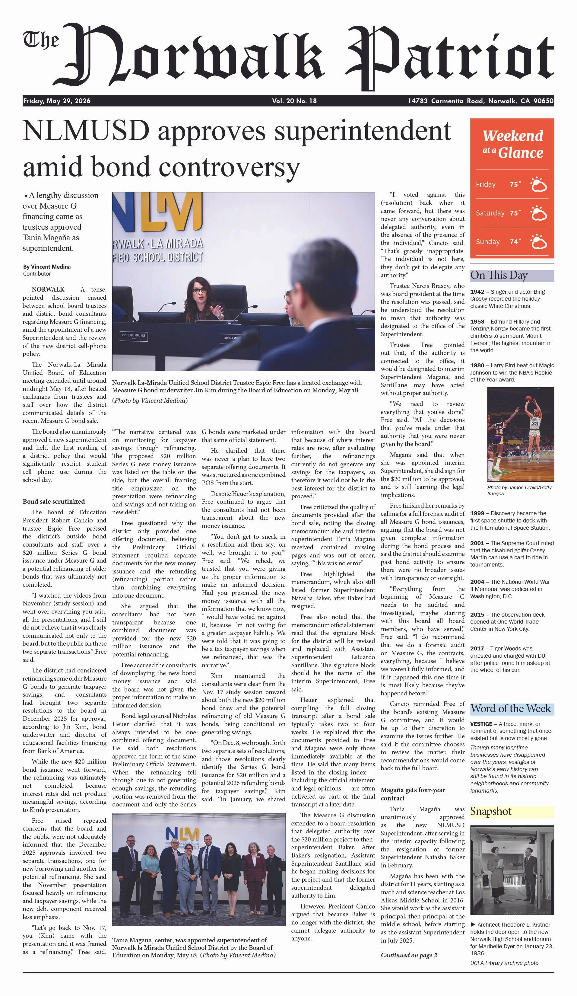 VOL 20, NO 18, MAY 29, 2026