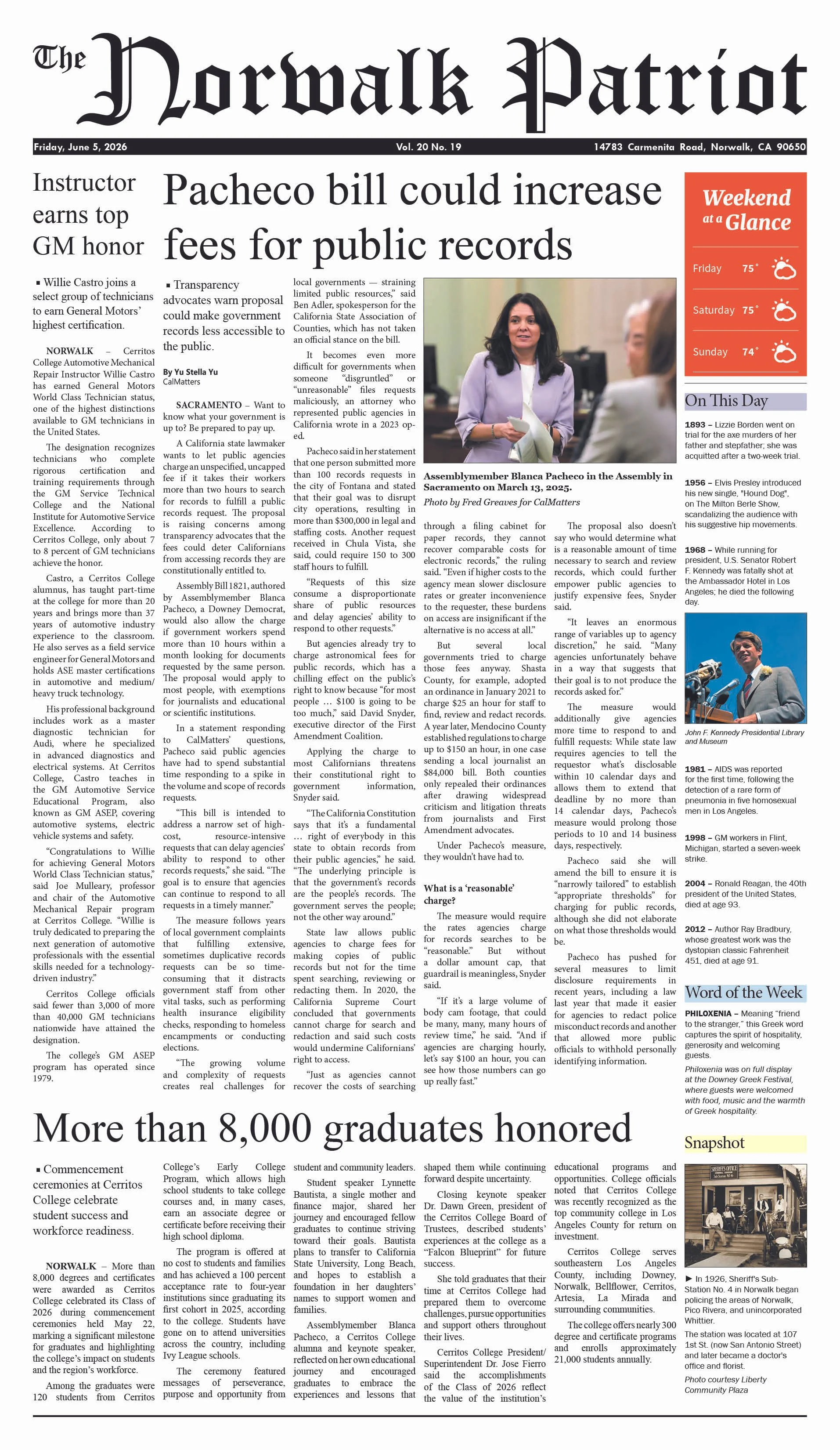 VOL. 20, NO. 19, JUNE 5, 2026