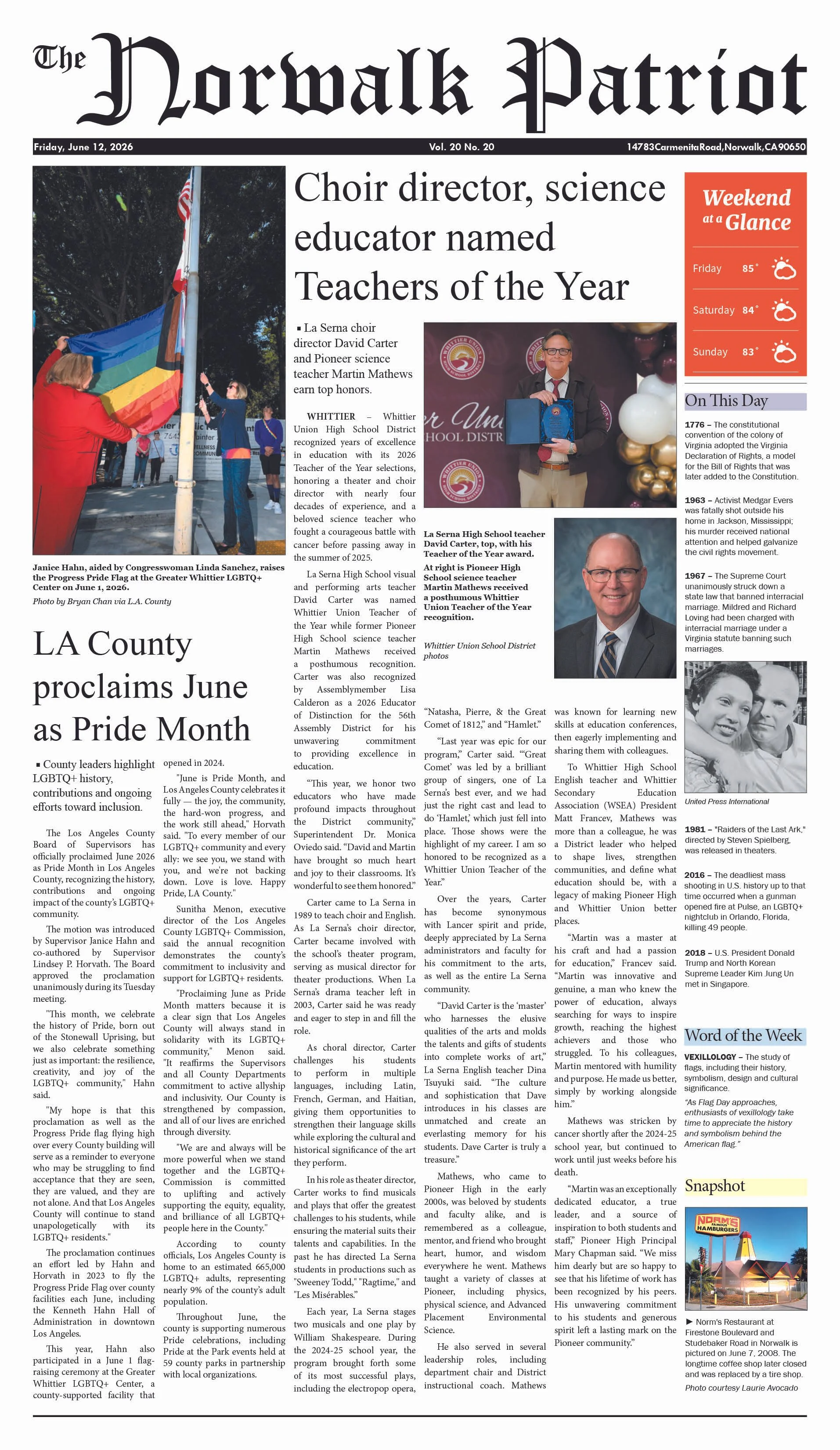 VOL 20, NO 20, JUNE 12, 2026