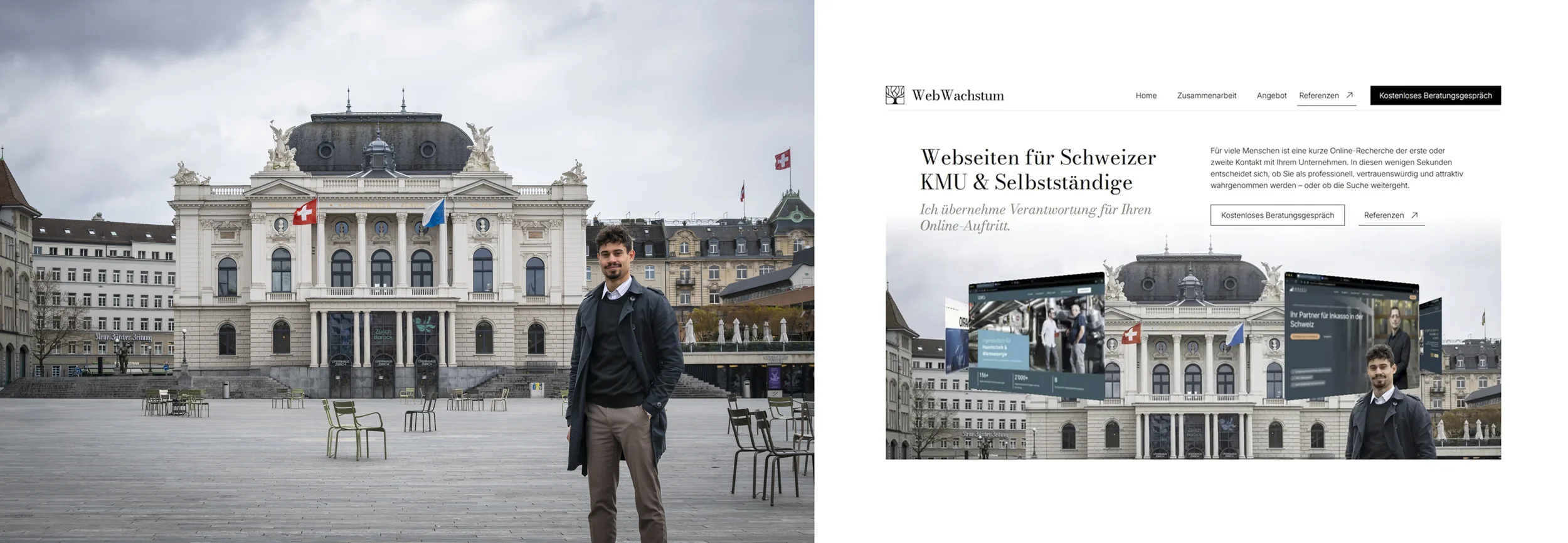 Originalbild und Webseiten-Screenshot - Branding Fotografie