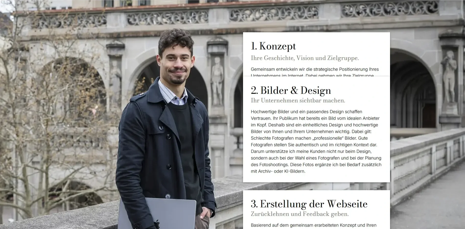 Screenshot Webseite Personal Branding Fotografie Zürich