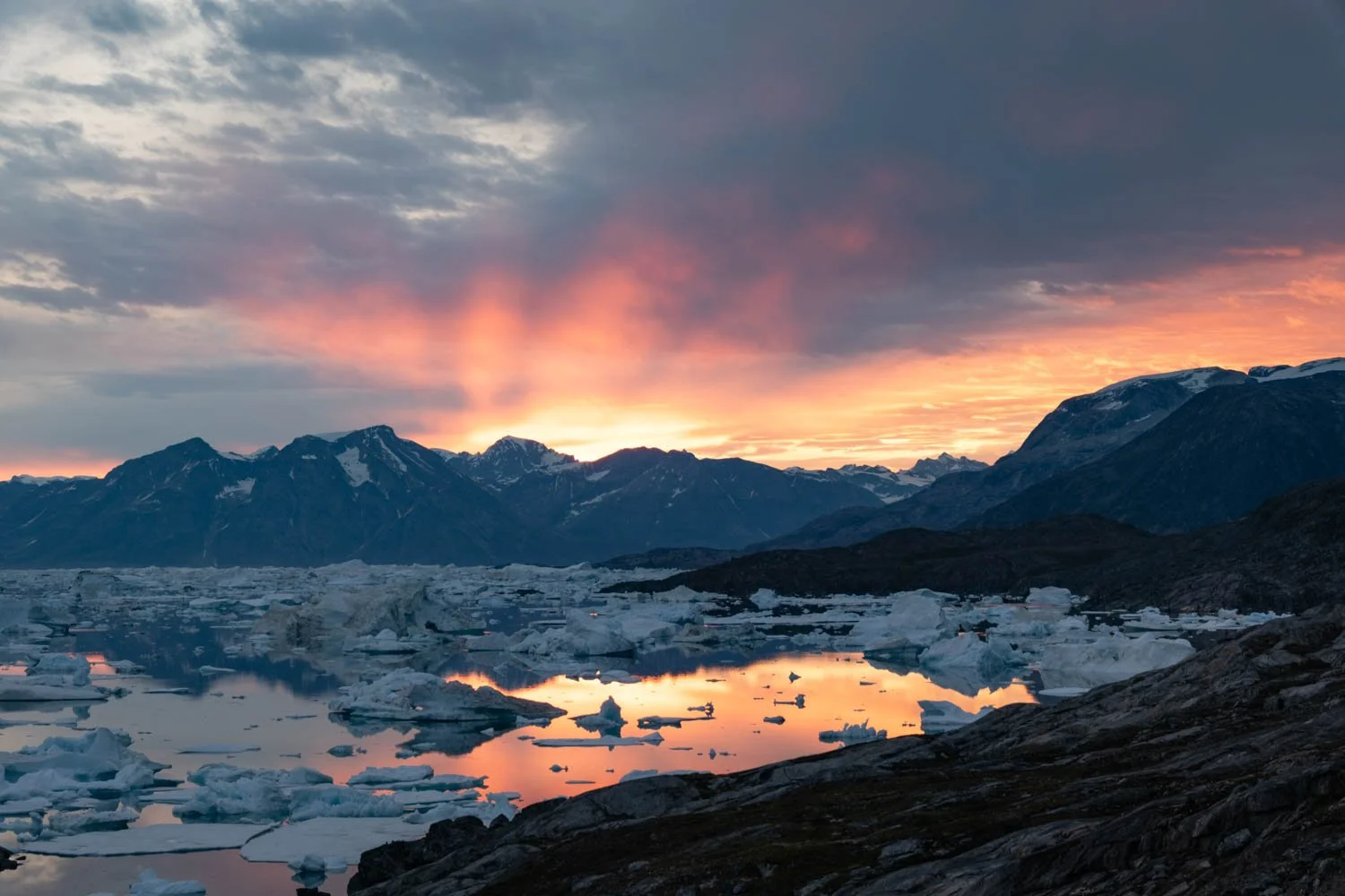 Abendstimmung am Eisfjord in Grönland