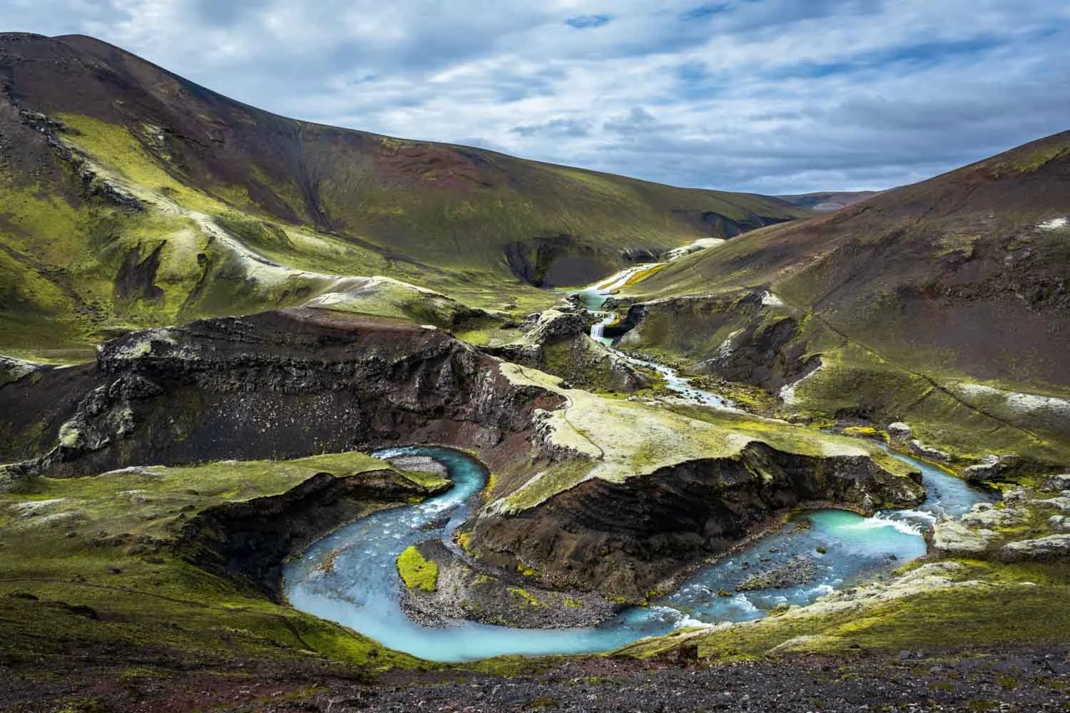 Flusslandschaft im Hochland Islands