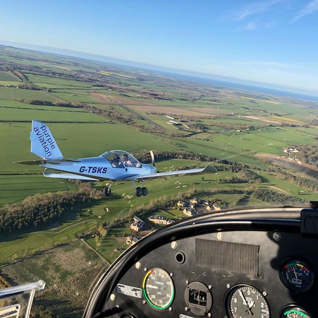 Two of the Purple Aviation aircraft returning from a formation flight over Northumberland #flying #northumberland #morpeth #eshott #airfield #coast #formation #xperience #gift