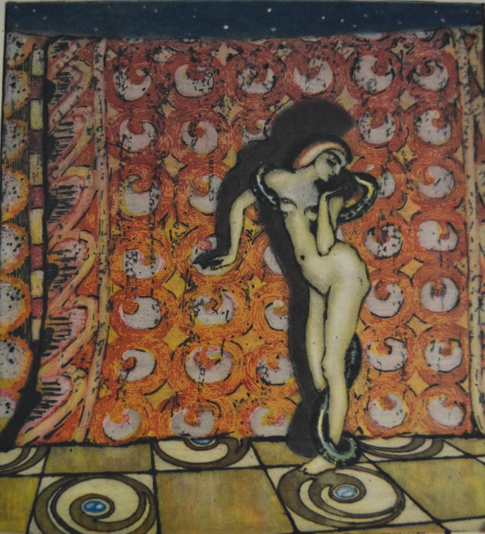 Salammbô , 1904/5. Olaf H. Lange. Colour etching. Stavanger Art Museum, Norway