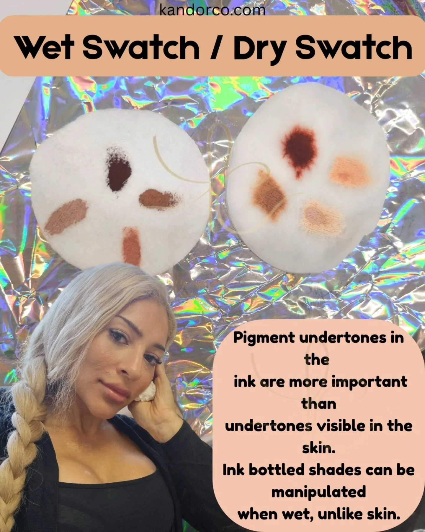 Many moons ago I was told "make the colour 2/3 shades lighter than the clients skin".. 

The client would come back healed 2/3 shades lighter 😒

By exposing undertones in the ink by wetting them, it allows a more accurate colour mix to be 