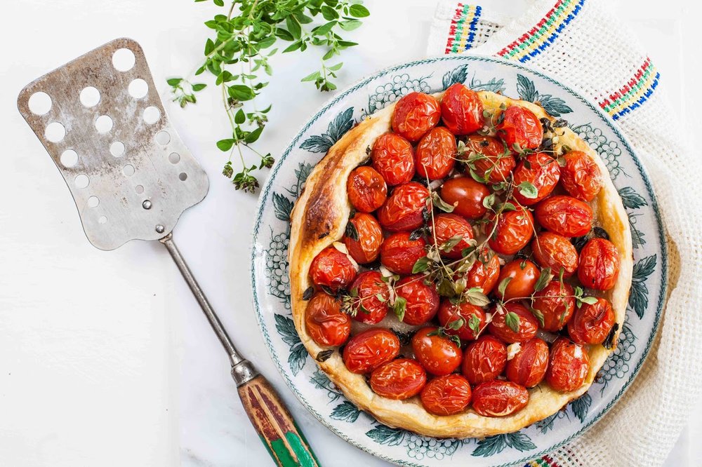 Easy tomato and herb tart. A lesson from the UK's youngest allotment holder
