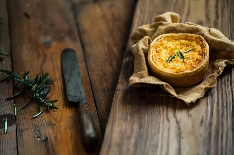 Onion and Gruyère tart. Pastry is not a health food but ....