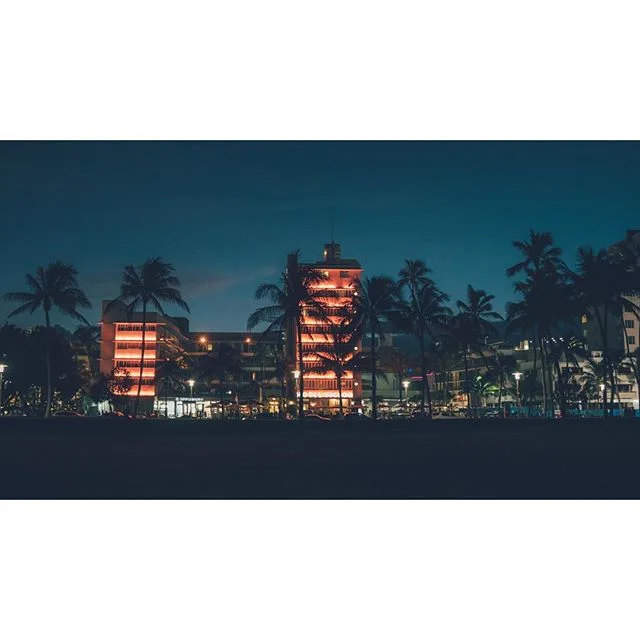 Street lights at the beach