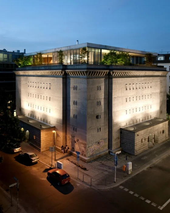 View on the bunker and penthouse, where collectors live. Photograph by Wolfgang Stahr.