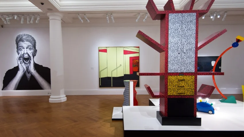Installation view of 'Inside David Bowie’s Private Collection' at Sotheby's. photograph courtesy of Sotheby's
